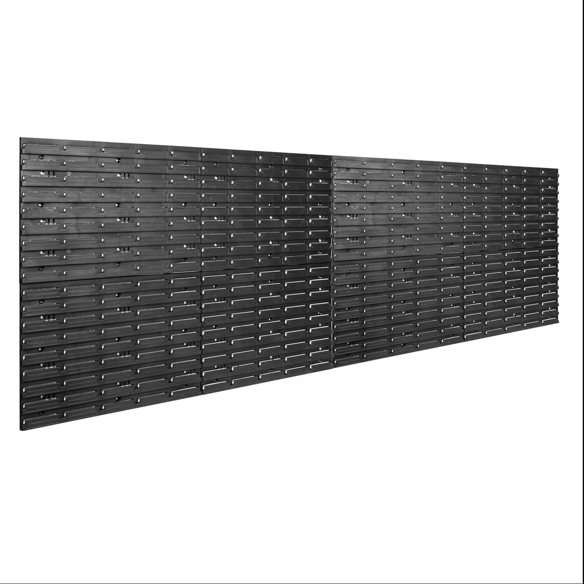 Opslagsysteem Werkplaats - Wandrek Systeem - Gereedschap Organiseren - Modulair Uitbreidbaar - 230 x 78 cm - Zwart