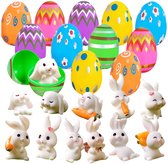 Lubibi 12 Voorgevulde Paaseieren Met Rubberen Eendjes - Navulbaar, Kleurrijk, Voor Paasspeurtocht, Mandvulling En Feestcadeautjes
