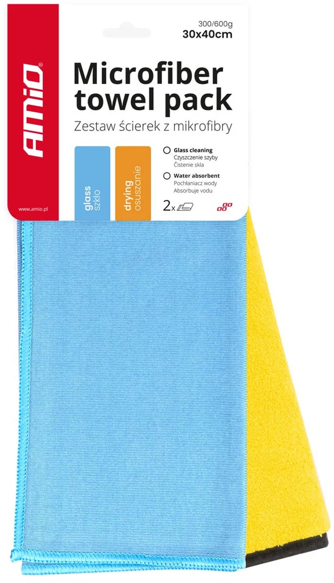 2-in-1 microvezeldoek – voor het drogen en schoonmaken van glas 30x40cm 300/600g