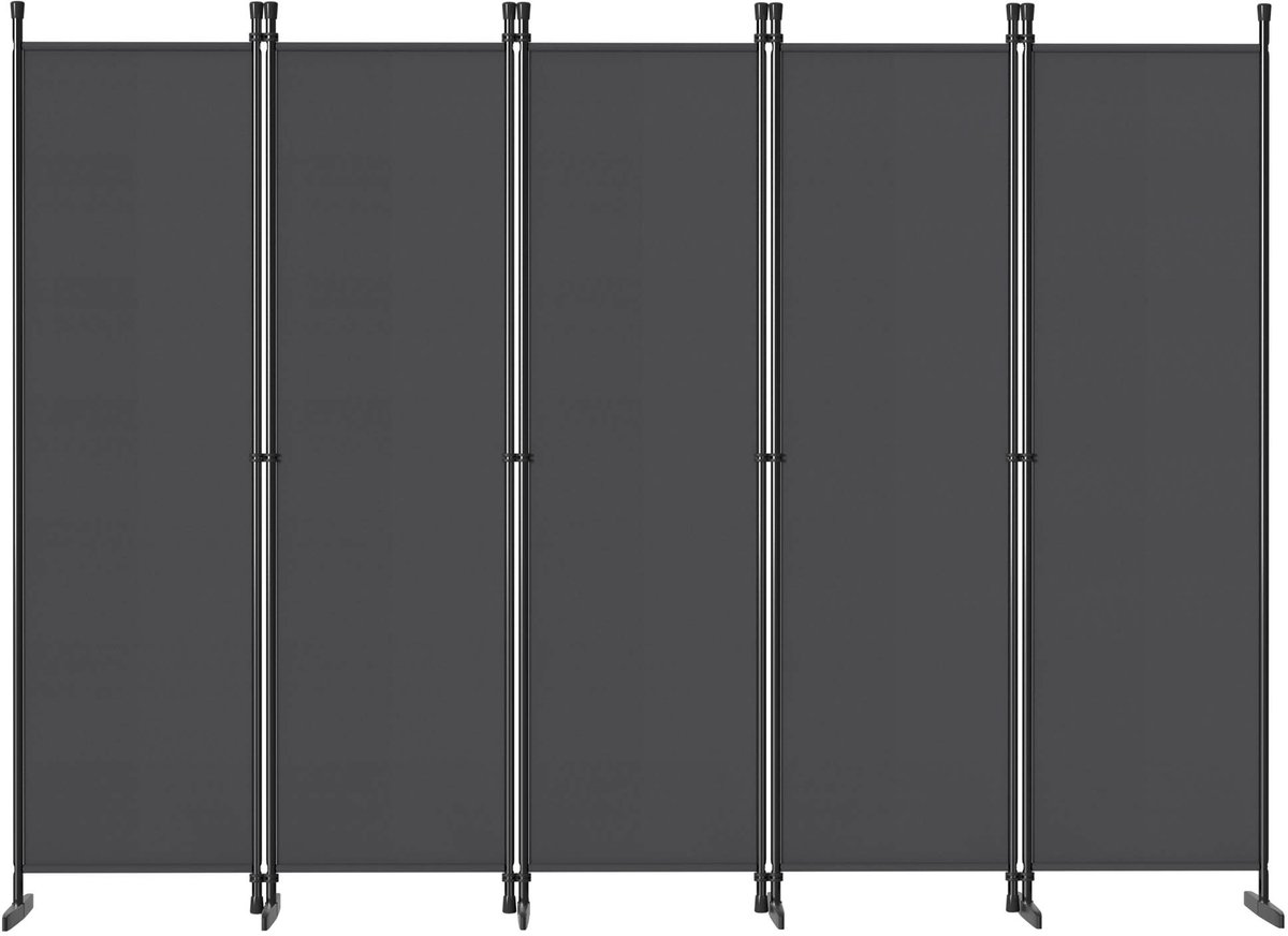 ACXIN Klapbare Paravent Kamerverdeler – Donkergrijs – 5-delig klein 250x180cm – Vrijstaand Sichtbescherming voor Binnenruimte