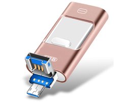 carmdering – Snelle USB Flash Drive-128GB 4-in-1 USB-C Flash Drive – Foto’s en Bestanden, USB Type-C en Lightning Thumb Drive voor Smartphone en Tablet