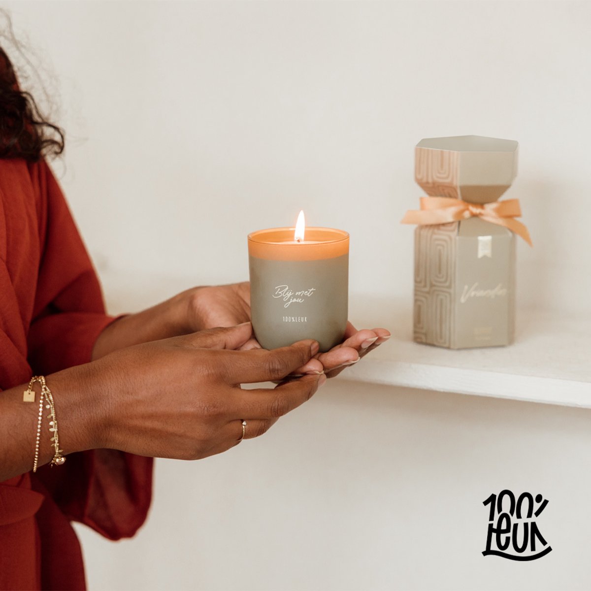 100%LEUK - Geurkaars in cadeauverpakking - Vriendin — cadeau in Wonen & Interieur - foto 2