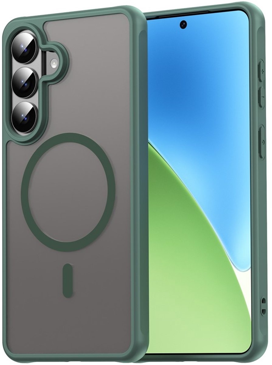 Casety Geschikt voor Samsung Galaxy S26 Plus hoesje - slanke backcover met magnetisch ondersteuning - Groen