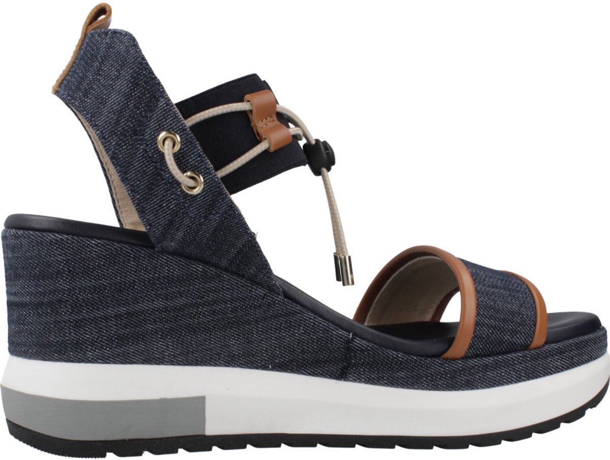 Sandali Nerogiardini T.Tinto 9 Armenia Cognac Elastico Blu Poli.Milena - Fashion Wear - Vrouwen