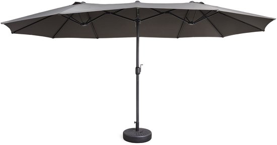 Lifa Garden Dubbele Parasol met Hoes - UV50+ Bescherming - 265x450 cm - Antraciet