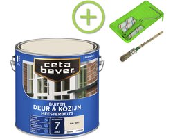 Cetabever - Cetabever Pakket Meesterbeits Deur & Kozijn Dekkend - Ral 9001 - 2,5l + R Kwast Lazuur S914 12 + Beitsset 10cm
