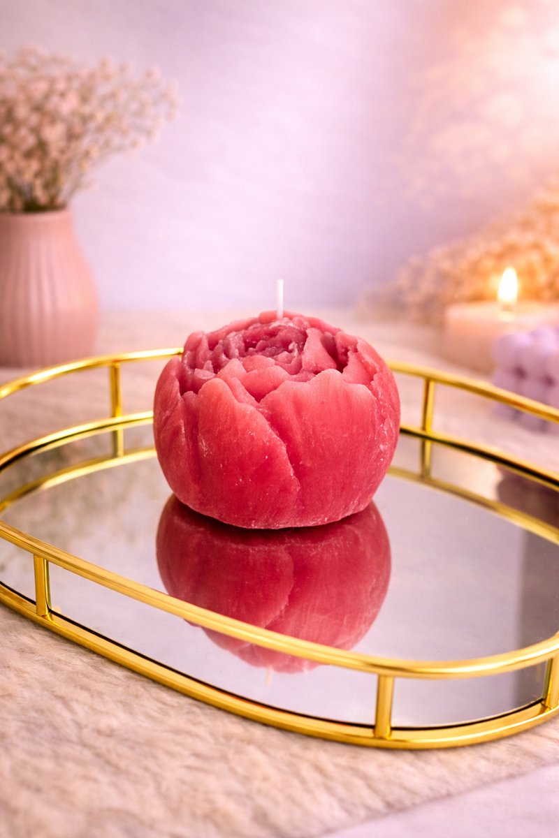 Pioenroos Kaars!  | Viva Femme | Kaarsen | Decoratie | Cadeau | Wonen