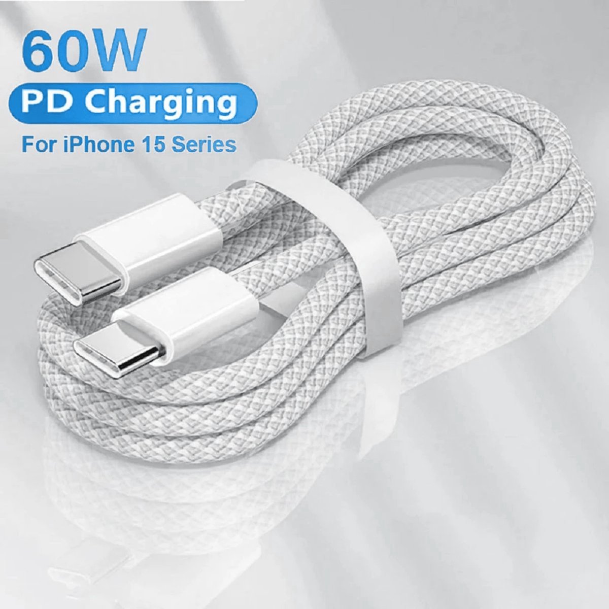 USB-C naar USB-C kabel 1,5m 100W snelladen Power Delivery 6A TPE/TPU voor iPhone 15/16, Samsung, MacBook, Xiaomi, Huawei - Afbeelding 5