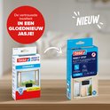 Vergelijking van de oude en nieuwe verpakking van Tesa Insect Stop klittenband vliegenhor, 130 x 150 cm.