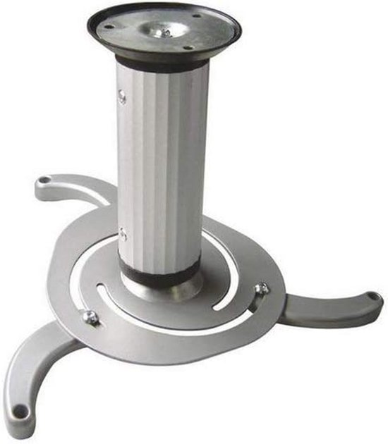 Projector plafondbeugel kantelbaar draaibaar, stevige beamer houder tot 132 kg, ruimtebesparend, zilver/zwart