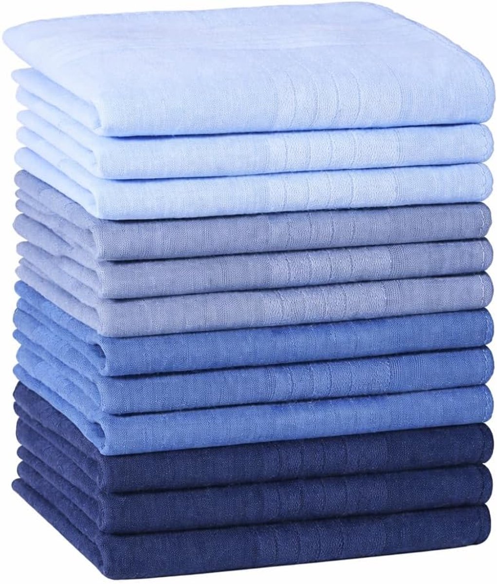 Katoenen Zakdoeken - Pochetten Mannen - Formele Gelegenheden - 100% Premium Katoen - 40x40 cm - Blauw Patroon