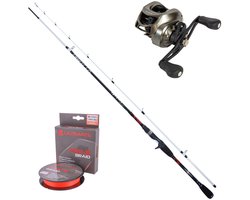 Ultimate Novix Baitcaster Combo met Reel en Gevlochten Lijn – 2,20m 20-60g