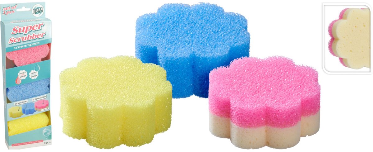 Schuurspons PU - Set 3 Stuks - Diameter 10 cm