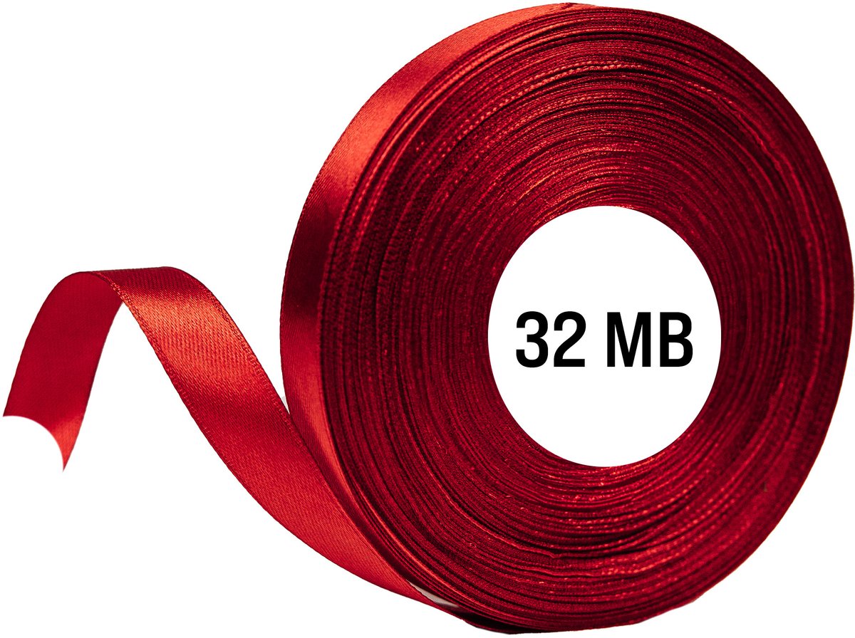 zOkienkiem - Satijnen Lint - 6mm x 32m - Donker Rood - Decoratief