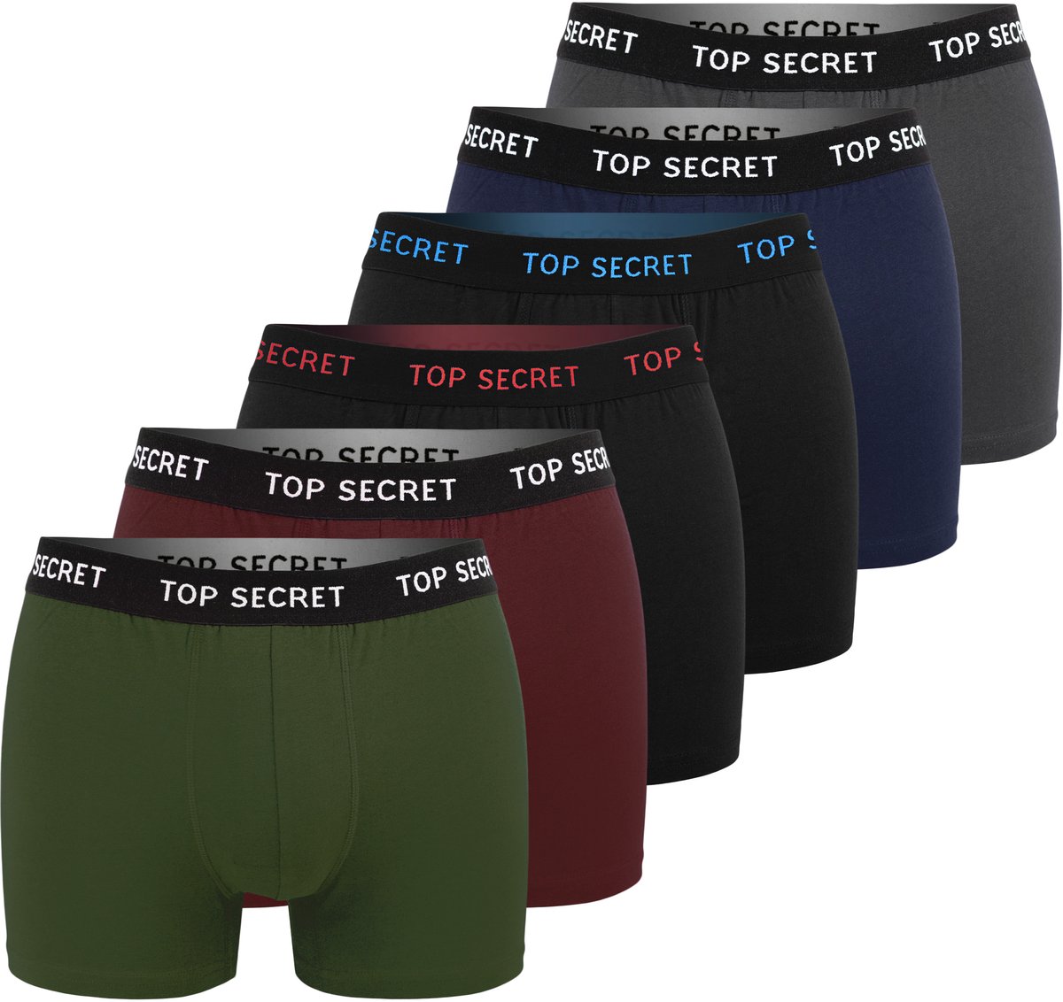 Top Secret Serie - Heren Bokser - Katoen - 6 Stuks - Maat L