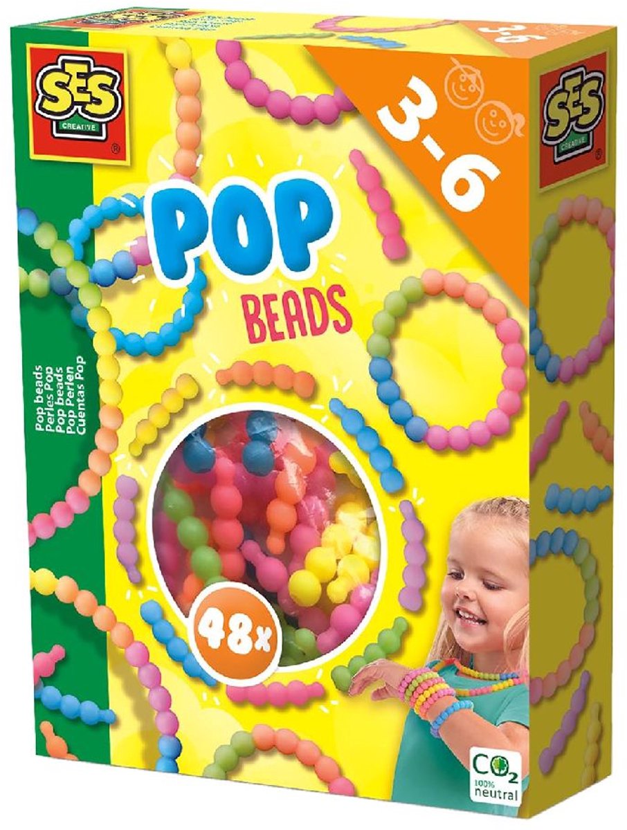 SES Creative – Pop Beads – 48 stuks – Sensorisch Speelgoed – Kettingen en Armbandjes Maken – Makkelijk in Elkaar te Klikken – Sieraden Knutselset vanaf 3 jaar — cadeau in Spellen & Speelgoed - foto 7