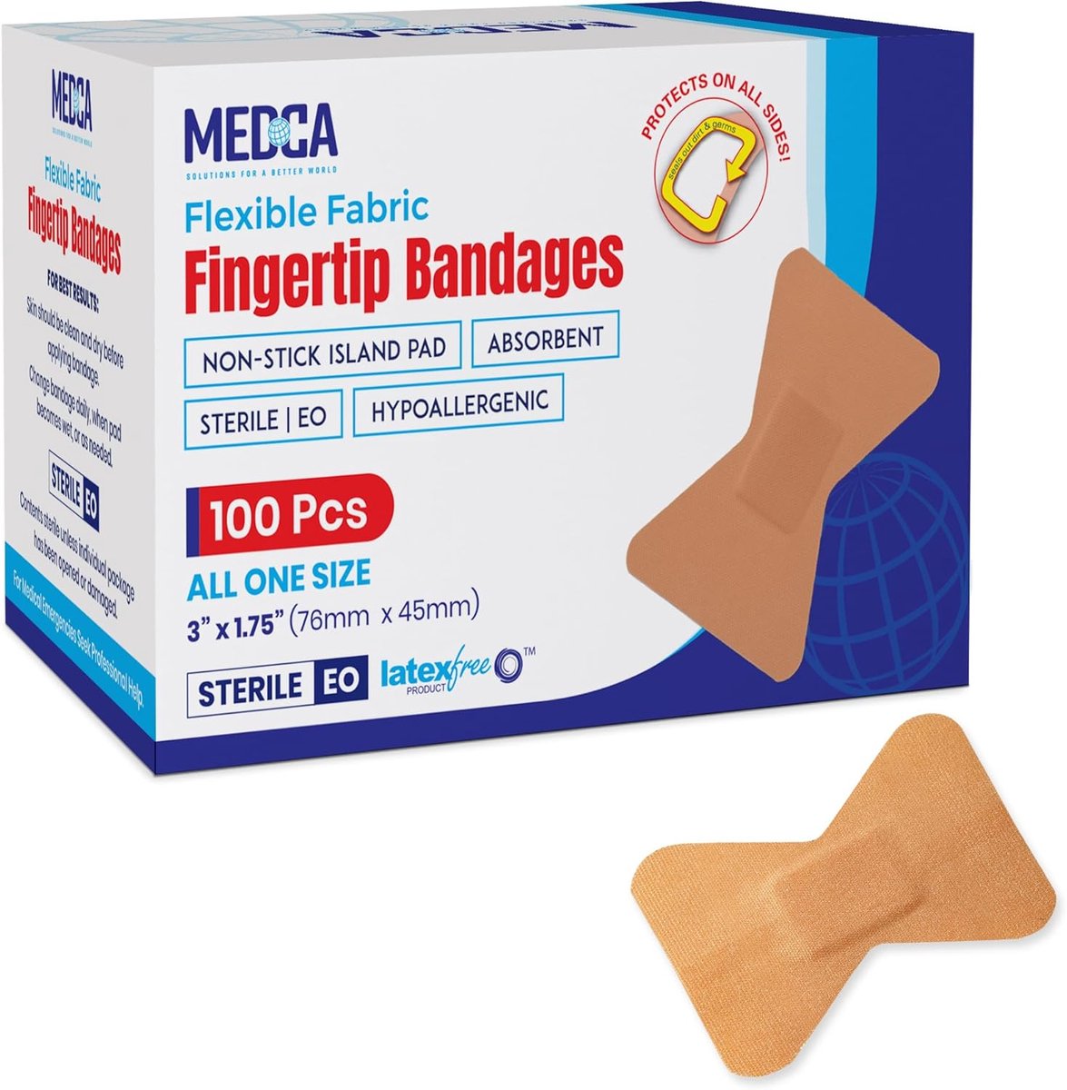 Flexibele Verbanden - Zelfklevend Stoffen - Wondverzorging - Ademend en Flexibel - Vingertop Maat - beige