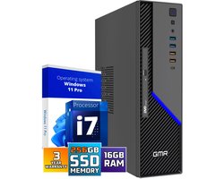 GMR Ultra SFF i7 Office PC - Business Office Computer | 16 GB RAM | 256GB SSD M.2 | DVD+RW | Windows 11 Pro | WiFi-Bluetooth