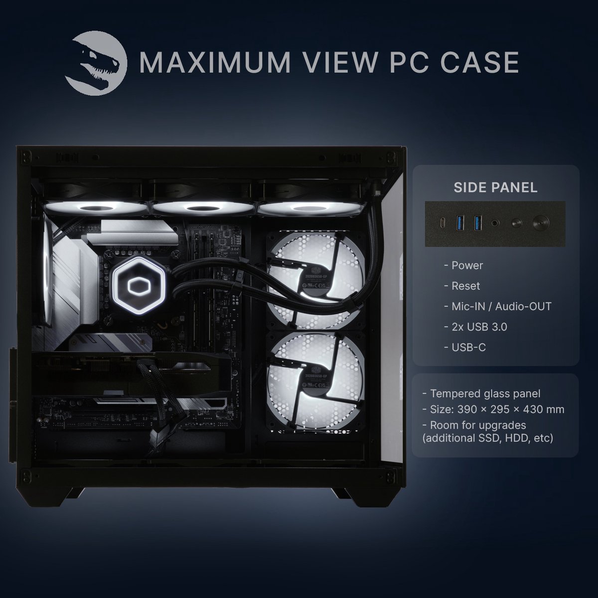 Sedatech Advanced Gaming PC Waterkoeling Aquarium • AMD Ryzen 7 5700X 8x 3.4GHz • Geforce RTX5070Ti • 32Gb RAM • 1Tb SSD M.2 • WiFi, USB C • Windows 11 • Desktop computer — afbeelding 2