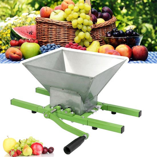 ACXIN 7L Fruitmolen RVS – Handmatige Fruitpers met Handslinger, Druivenmolen, Appelmolen, Fruitversnipperaar en Bessenmolen, Eenvoudig te Reinigen van ACXIN — afbeelding 4
