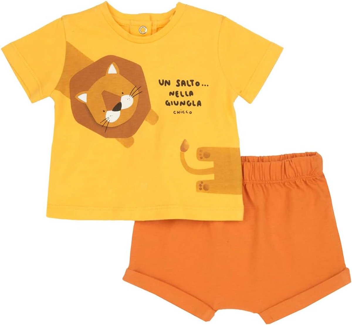 Baby Jongens Set - Kleding Set - Dagelijks Dragen - Ontworpen in Italië - 6 Maanden - Oranje