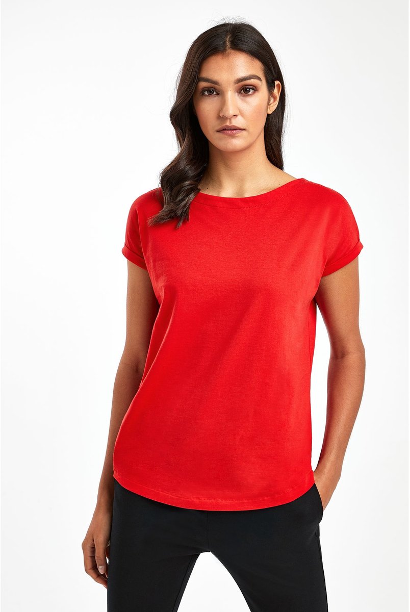 Next - Dames - T-shirt met kapmouwtjes - Rood