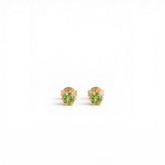 Oorknopjes Geboortesteen Augustus Peridoot Goud | cadeau dames