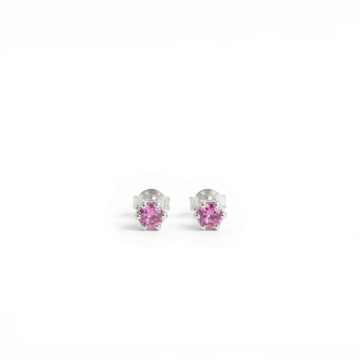 Oorknopjes Geboortesteen Oktober Rozenkwarts Zilver | cadeau dames