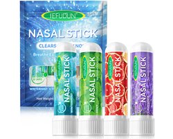 Neussticks met 4 Unieke Geuren – Inhalator met Etherische Geurolie - Essentiële - Inhaler