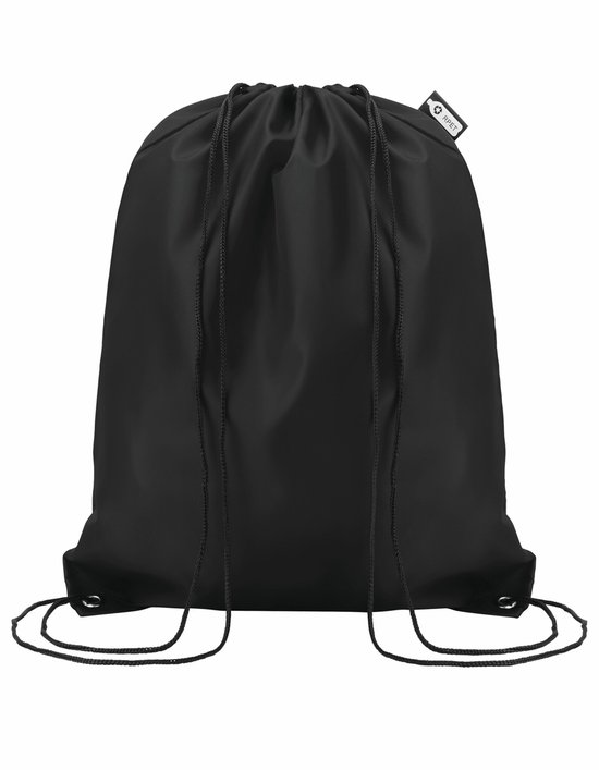 Rugzak - Rugtas - Schooltas - Gymtas - Met trekkoord - 36 x 40 cm - Duurzaam - RPET - zwart