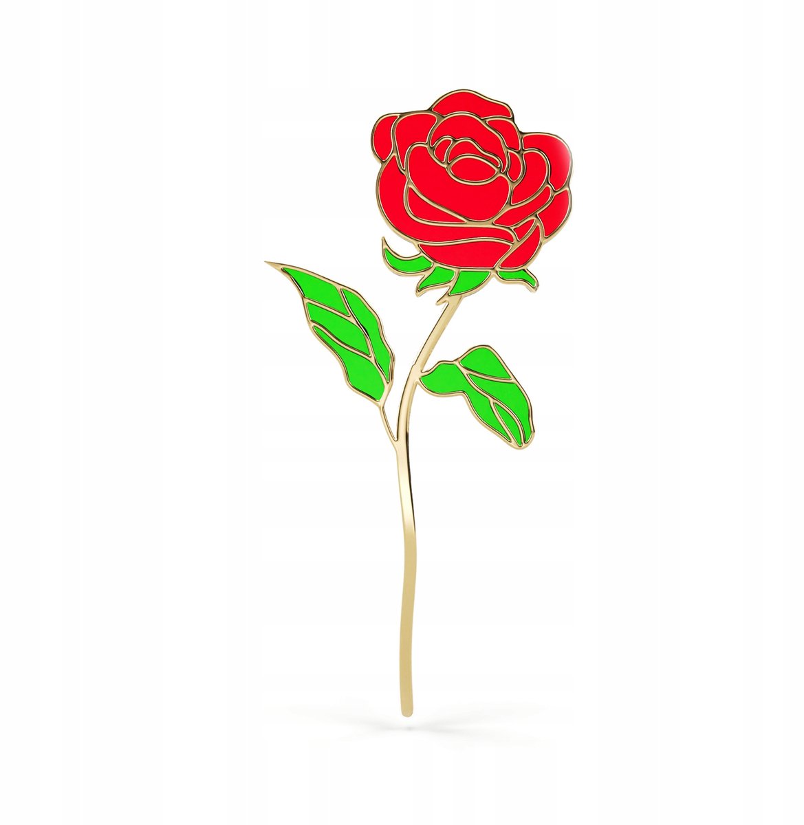 PINETS Broche Bloem Roos 14K Verguld