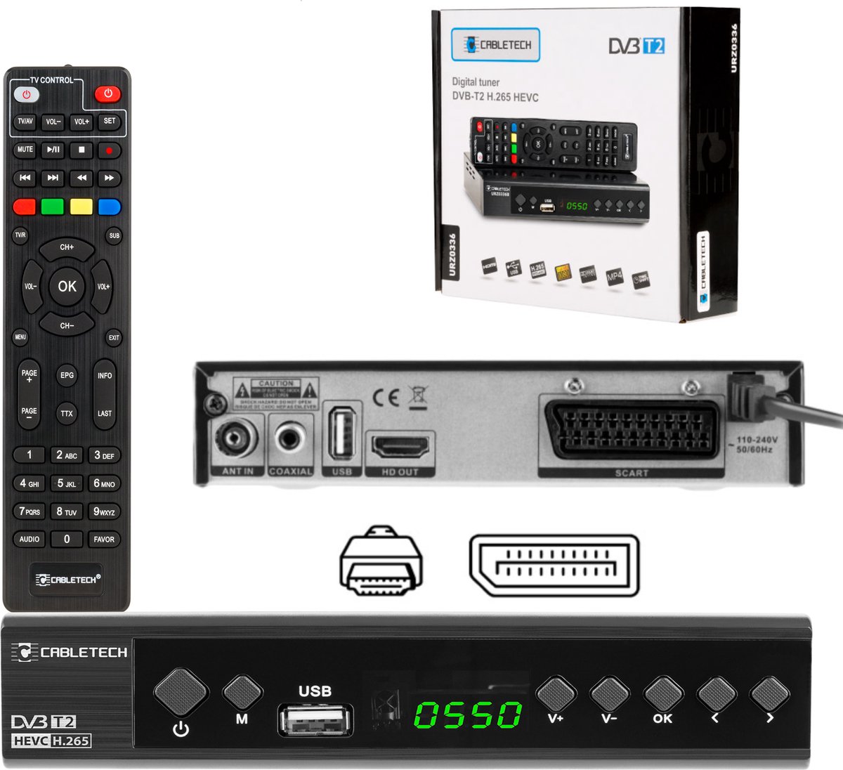 Cabletech URZ0336C Serie - Tuner - DVB-T2/DVB-C - H.265 HEVC - Multimediamogelijkheden