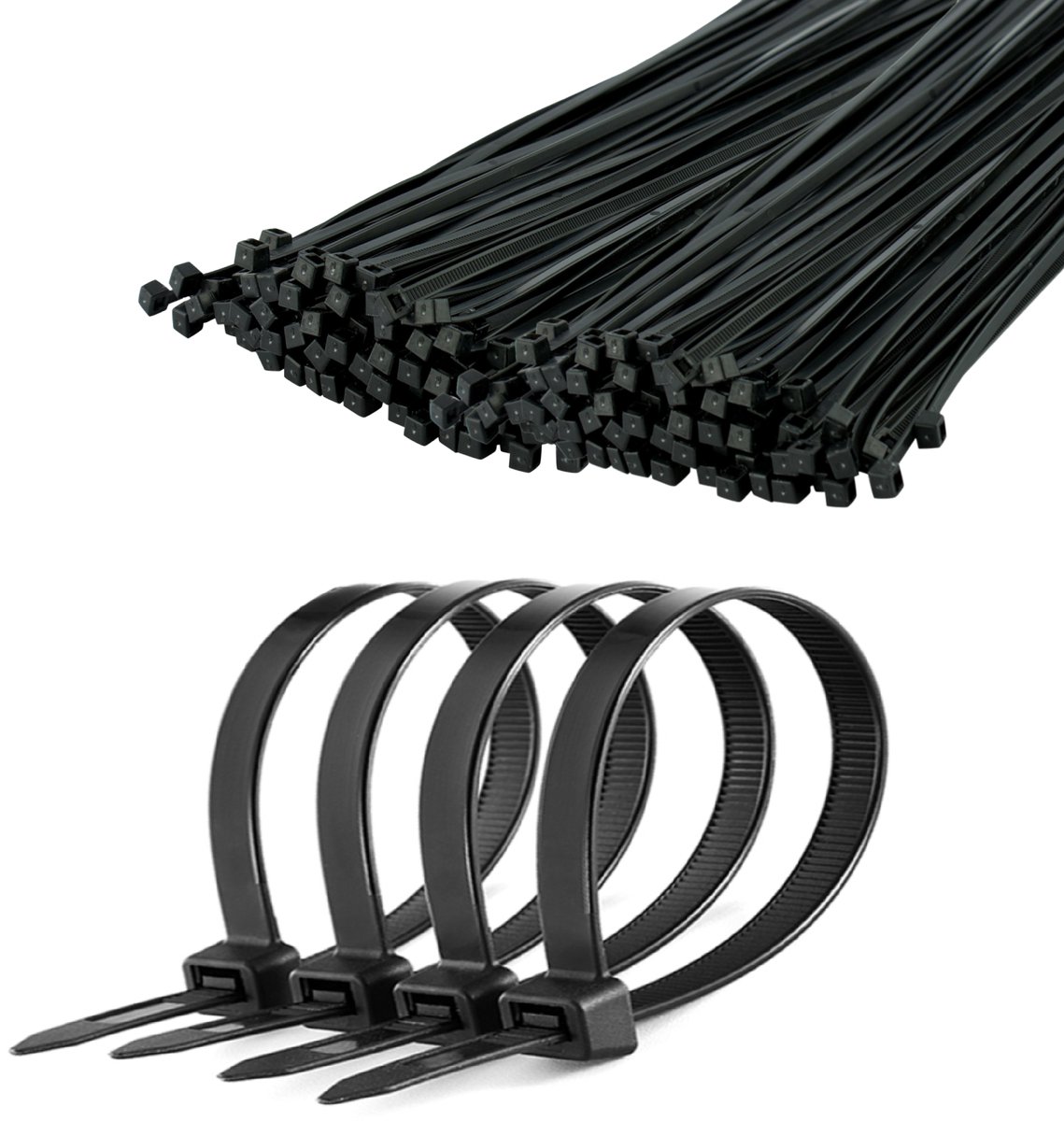 Cabletech - Nylon Kabelbinders - 3,6 mm - 20 cm - Zwart - 100 stuks