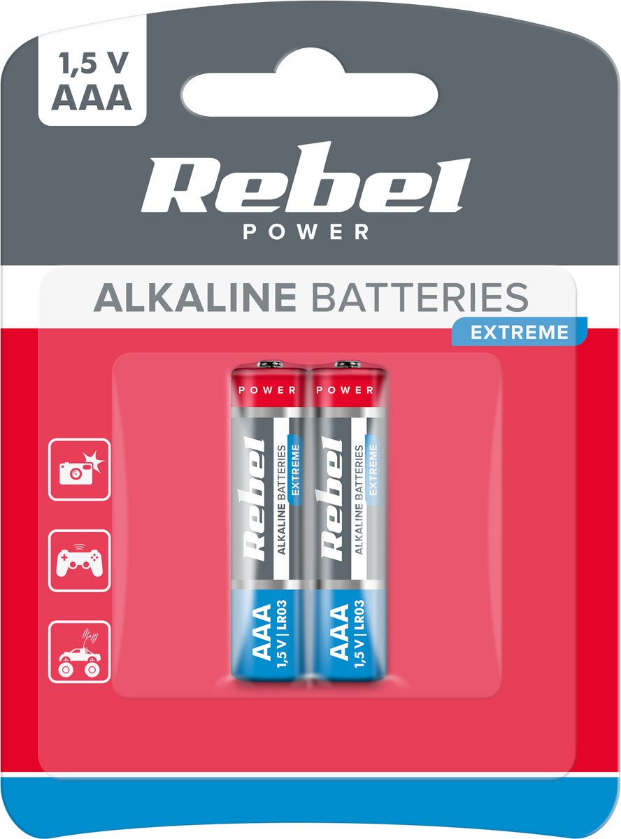 Rebel Extreme - Alkaline Batterijen - AAA - 2 stuks - Verbeterde Prestaties