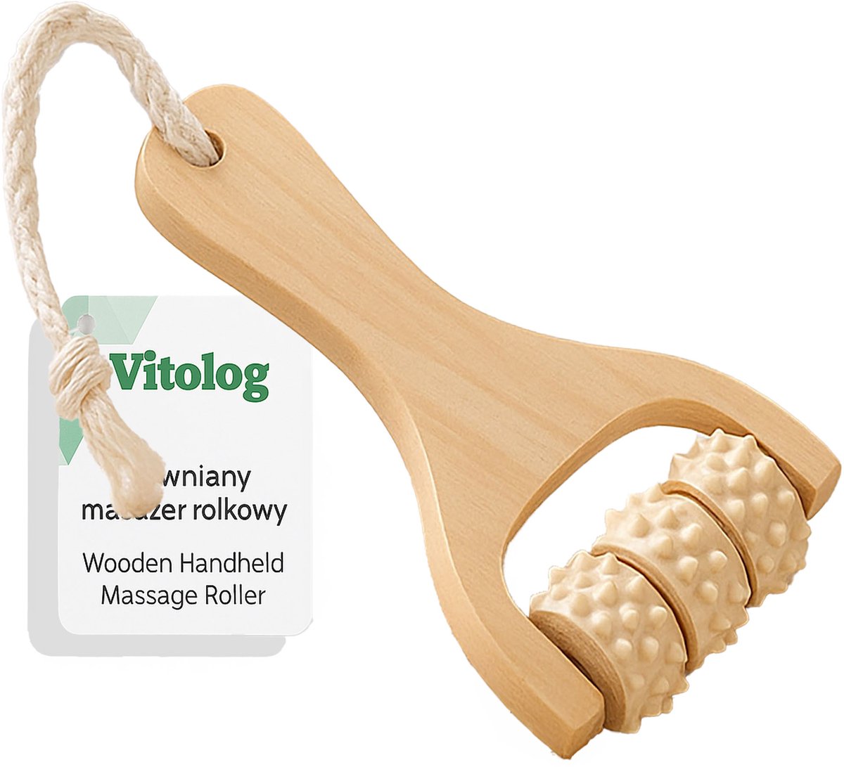 Vitolog Serie - Handmatige Lichaamsmassager - Houten Constructie - Ergonomische Handgreep - Anticellulite Functie