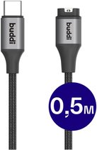 Buddi Flex - Garmin Watch Kabel - USB-C - 0.5m - Korte kabel - 5W - Gevlochten Nylon - Universeel voor Garmin Watch - Zwart