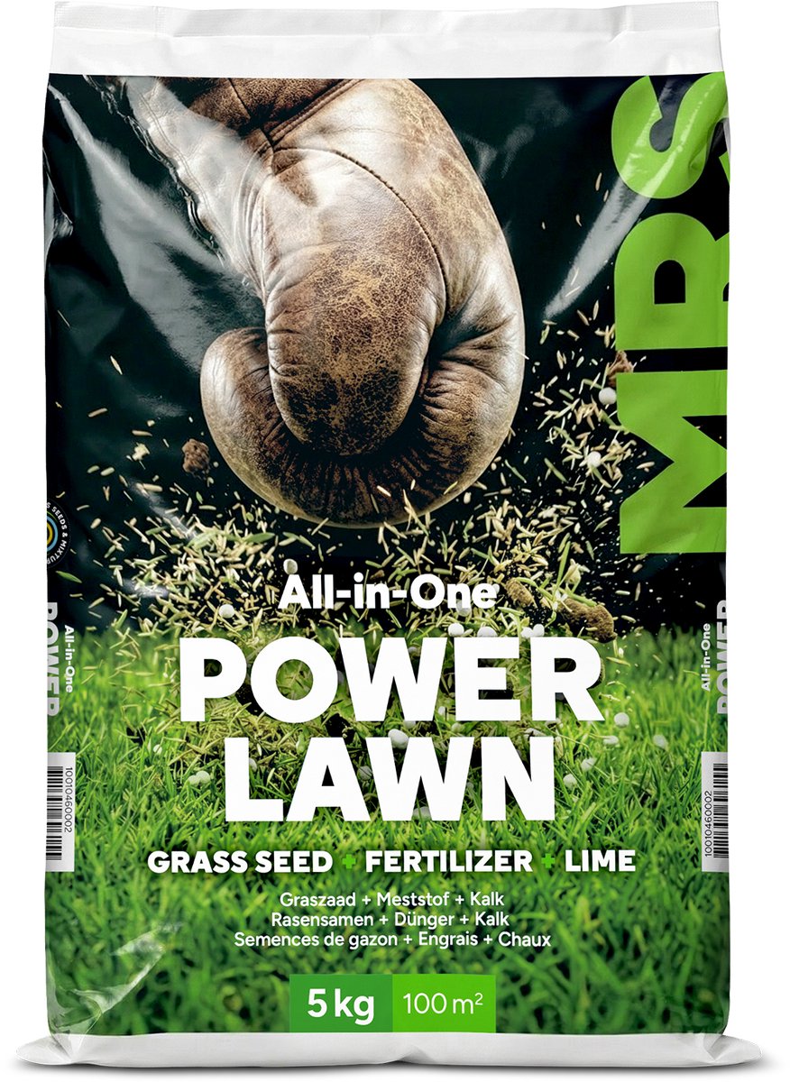 MRS Power Lawn - All-in-One Gazonpakket - 15 kg (300 m²) - 4-in-1: Graszaad, gazonmest, kalk en bodemverbeteraar - 50% groener gras na 1 maand - Werkt voor elk type gazon