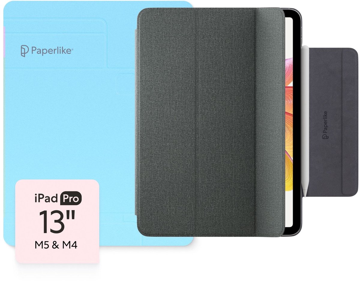 Paperlike® Folio Case voor iPad Pro 13 inch (M5 / M4) - lichte, beschermende hoes met oplaadfunctie voor de Apple Pencil, auto sleep/wake
