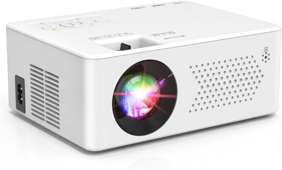 Mini beamer projector wit compact draagbaar Full HD 1080p Bluetooth universeel voor films en presentaties