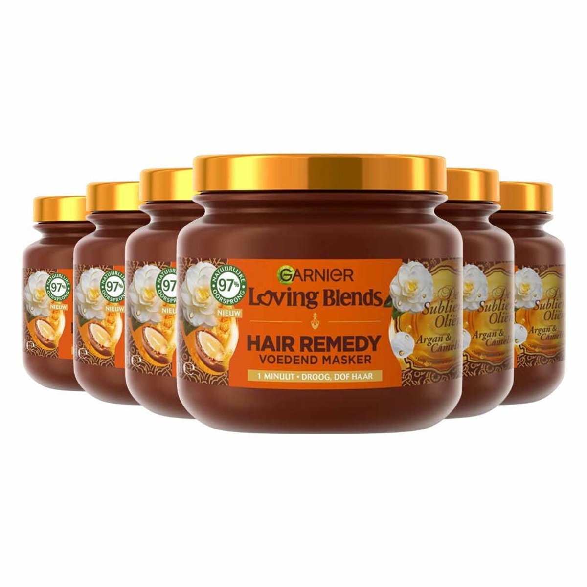 Garnier Loving Blends Honing Goud Hair Remedy Haarmasker - Herstellend Masker Voor Beschadigd, Breekbaar Haar - 6 x 340ml