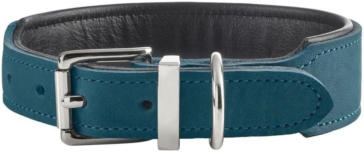 Halsband Hond Leer - Luxe Leren Halsband Hond - Honden Halsband - Hondenhalsband - Leren Honden Halsband - Leren Hondenhalsband - Sterke Halsband - Snelle Installatie - Leer - 55 cm - Donkerblauwgroen - van Imperatoris