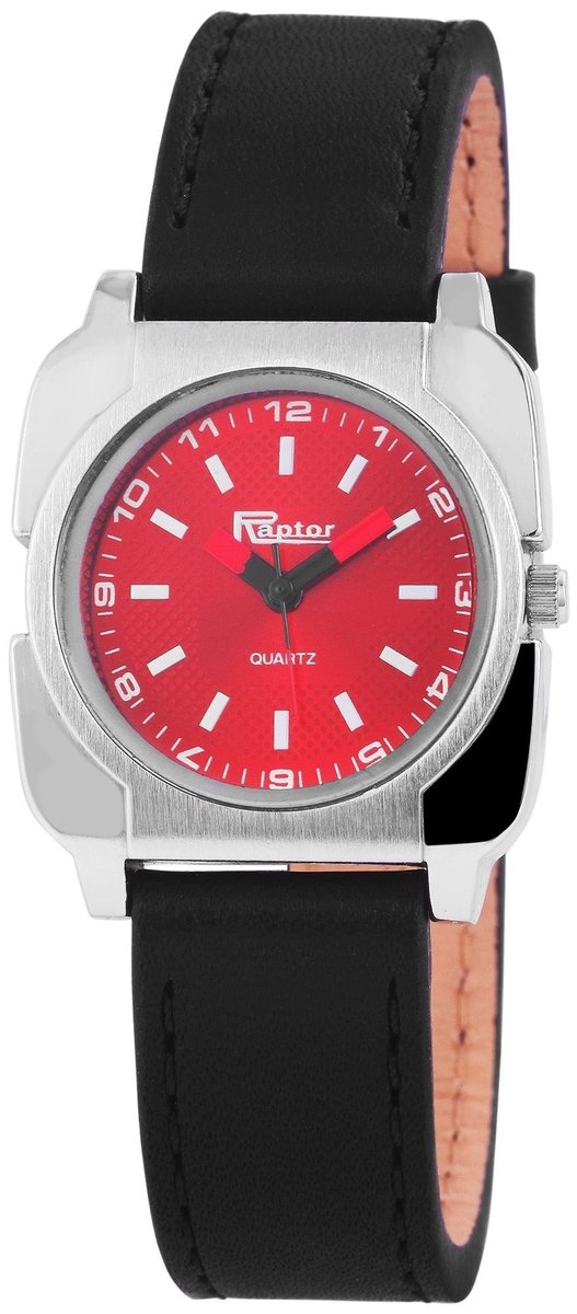Raptor dameshorloge van echt leer RA10094 met echte leren band, 3 ATM, inclusief geschenkdoos