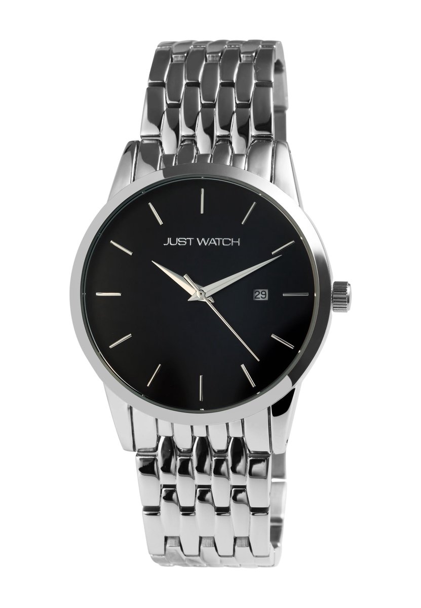 JUST WATCH Just Watch Unisex Polshorloge Kader met roestvrijstalen band, datumweergave, incl. geschenkdoos