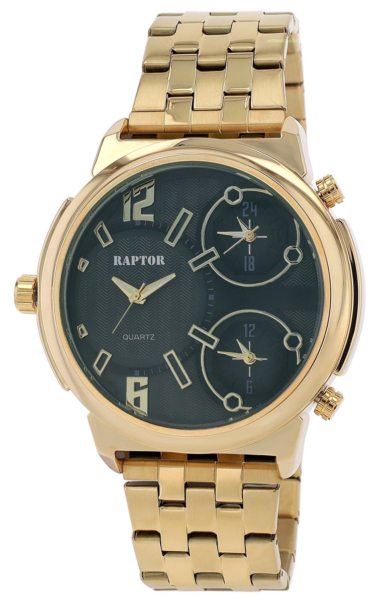 Raptor Herenhorloge van roestvrij staal Lucius Raptor herenhorloge "Lucius" met roestvrijstalen band, 3 tijdzones