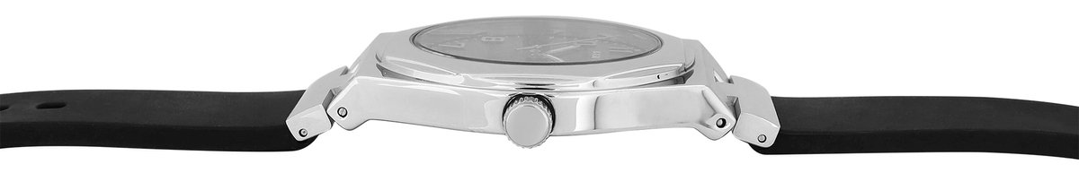 JUST WATCH herenhorloge siliconen zilverkleurig, datumweergave