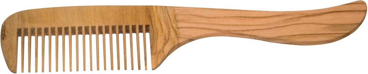 Klassieke Kam - Haarkam Olijfhout - Dagelijkse Styling - Handgemaakt Uniek - 21 cm Lengte - Natuurlijk Hout