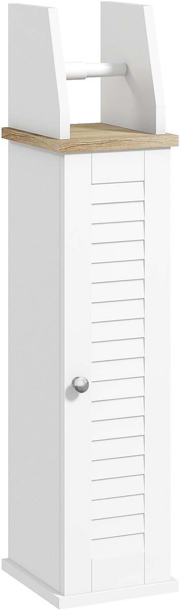 kleankin-Badkamerkast-MDF-18x20x80cm-Wit