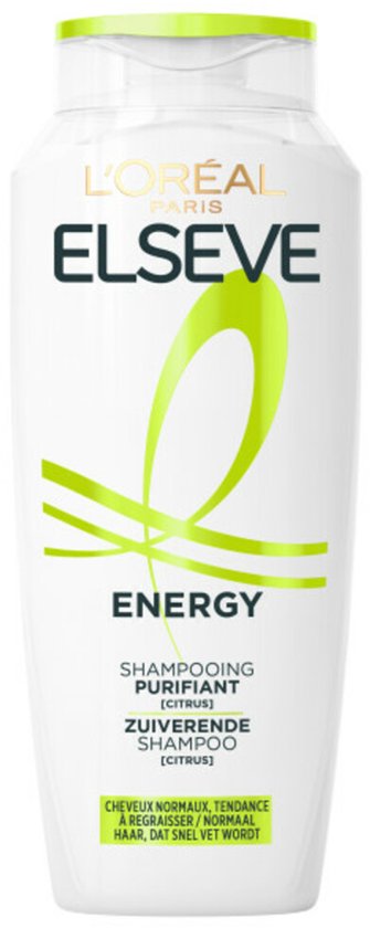 L'Oréal Paris Elseve Energy Shampoo - Zuiverende Shampoo Voor Normaal Haar, Dat Snel Vet Wordt - Met Citrus - 250ML