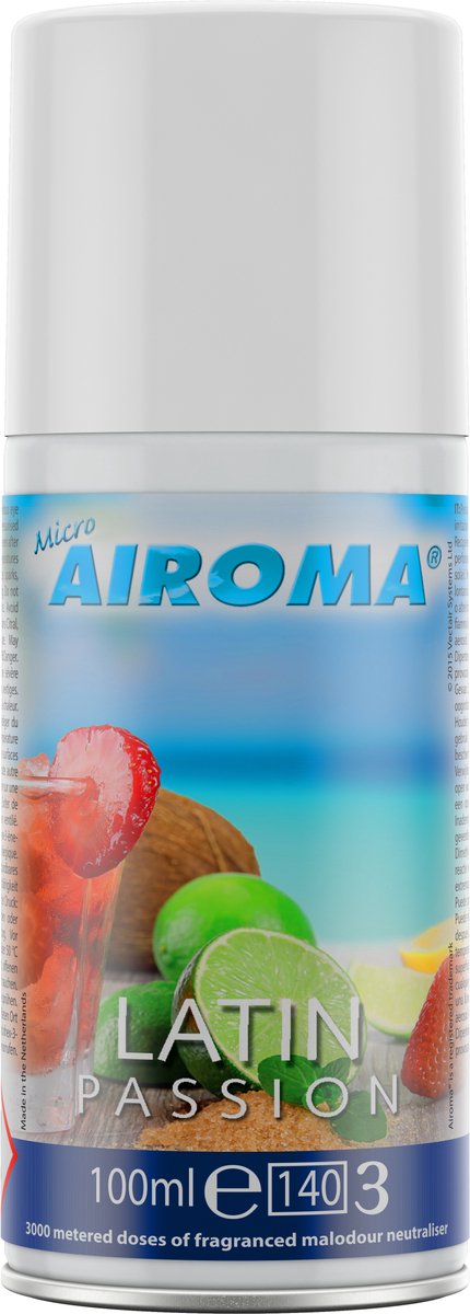 Micro Airoma Navulling 12x 100ml – XTREME Fruitful Passion – Luchtverfrisser Aerosol – Geschikt voor MVP Dispenser