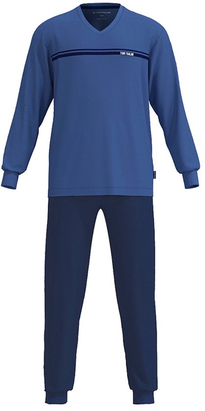 TOM TAILOR - pyjamaset lang basic logo blauw